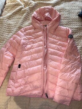 Roxy Pale Pink Quilted Hooded Puffer Jacket